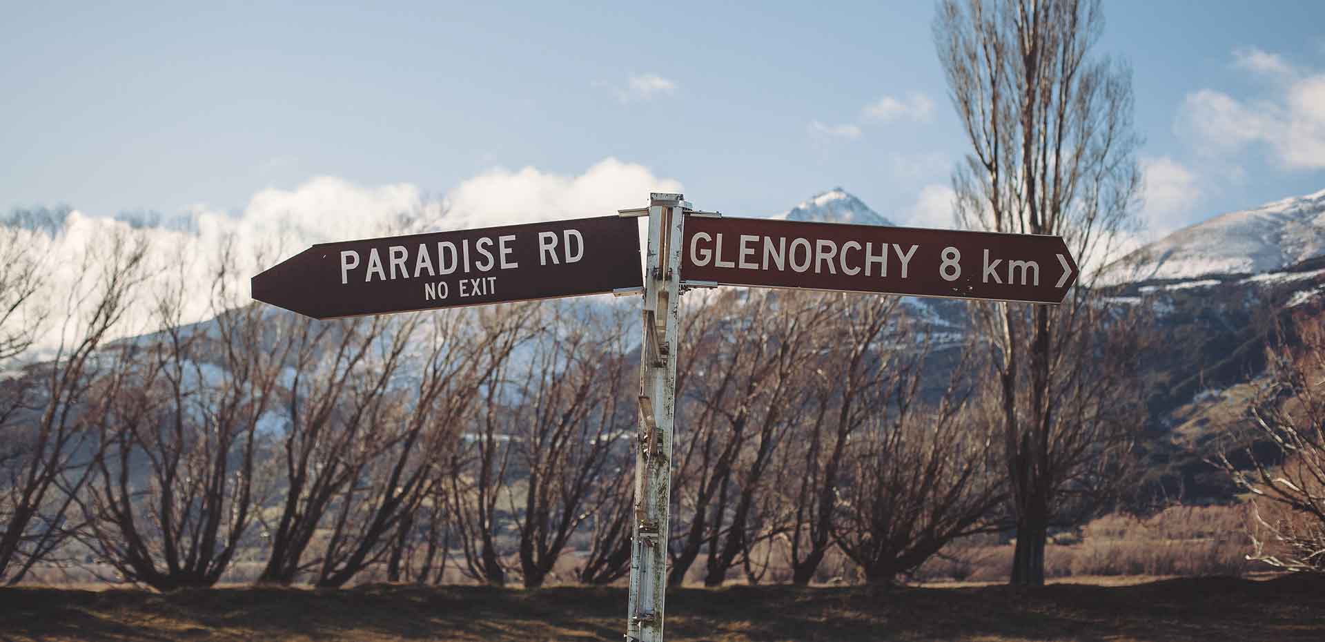 Hitched In Paradise - Paradise Road Sign